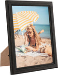 8x10 Wood Frames Set Black, Natural Wooden 10x8in Picture Frames, Modern Golden 8 x 10inch Gallery Photo Pic Frame with HD Plexiglass, Horizontal Vertical Wall Mounting Tabletop Display 1Pcs