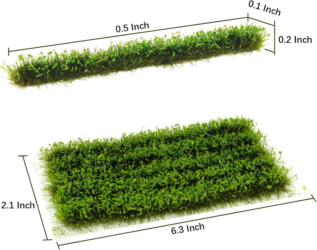 Warmtree 5 Pcs Static Grass Tuft Model Grass Tufts Railway Artificial Grass Miniature War Gaming Terrain DIY Model Railroad Scenery War Gaming Scenery (Light Green bar)