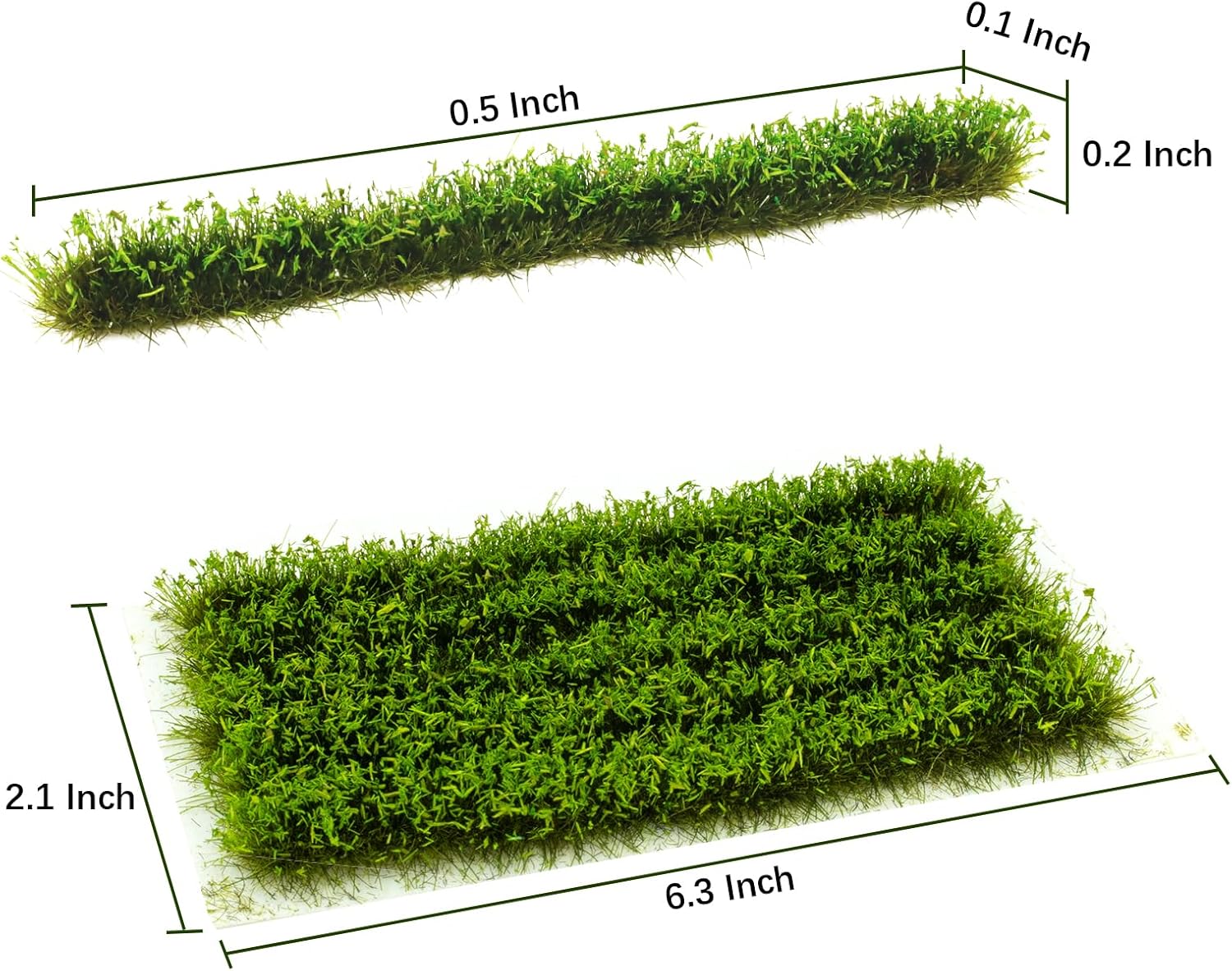 Warmtree 5 Pcs Static Grass Tuft Model Grass Tufts Railway Artificial Grass Miniature War Gaming Terrain DIY Model Railroad Scenery War Gaming Scenery (Light Green bar)
