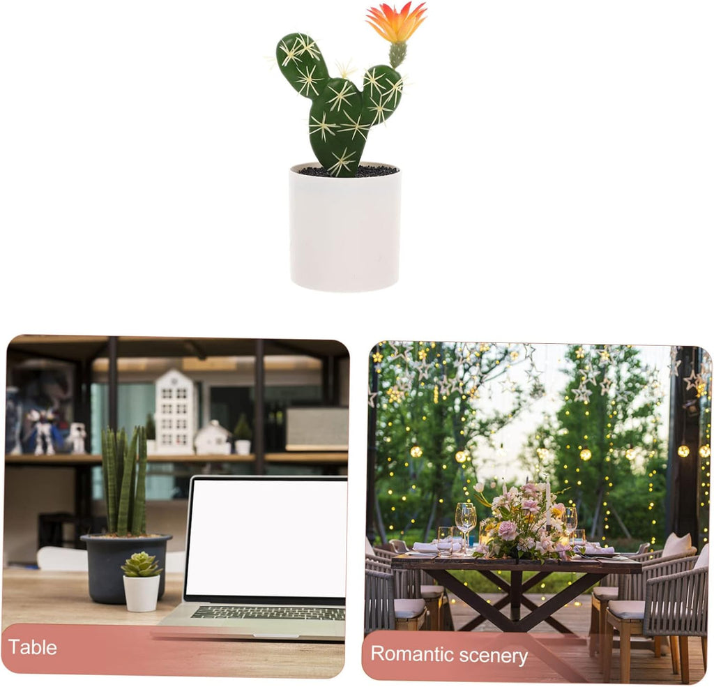 HOMSFOU Simulation Cactus Small Fake Cactus Lifelike Decor Suculentas Pot Faux Succulents Potted Fake Artificial in Pot Desktop Bonsai Small Bonsai Potted Model Mini Plastic Fake Succulent