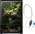 REPTI ZOO 67 Gallon Glass Terrarium Tank,Knock-Down Paludarium Large Terrarium 24"x18"x 36”,Bio Deep Base 10”, Double Hinge Door, Siphon Gravel Cleaner Set Included