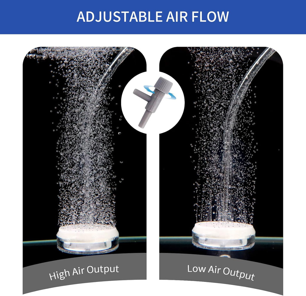 Aquarium Air Stone,0.98 Inch Fish Tank Nano Bubble Stone Kit with Check valve and Control Valve Quiet Extremely High Dissolved Oxygen Diffuser Makes Extremely Tiny Bubbles for Betta Fish,shrimp
