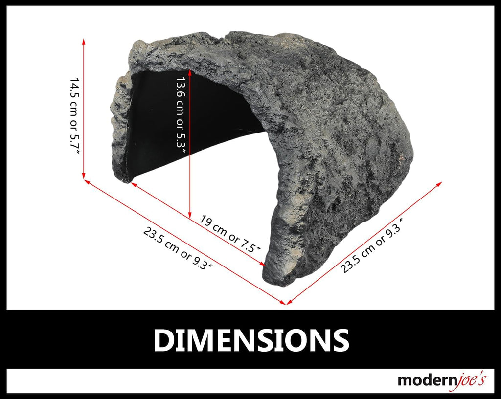 MODERNJOE'S Rock Hideout Caves for Reptile and Amphibians. Decorative Resin for Aquariums & Terrariums. Perfect for Lizards,Snakes,Frogs,Turtles,Geckos,Bearded Dragons - Large(9.3 x 9.3 x 5.7 inches)