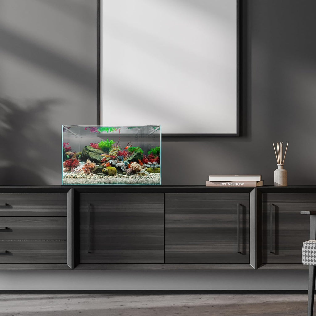 UNS Ultra Clear Rimless Tank - 20.5GAL | 77.7L - 23.62x14.17x14.17 | 60x36x36 CM, 6mm Glass Thickness, Leveling Mat Included - Low Iron, High Clarity Fish Tank w/ 45° Mitered Edge - [60U]