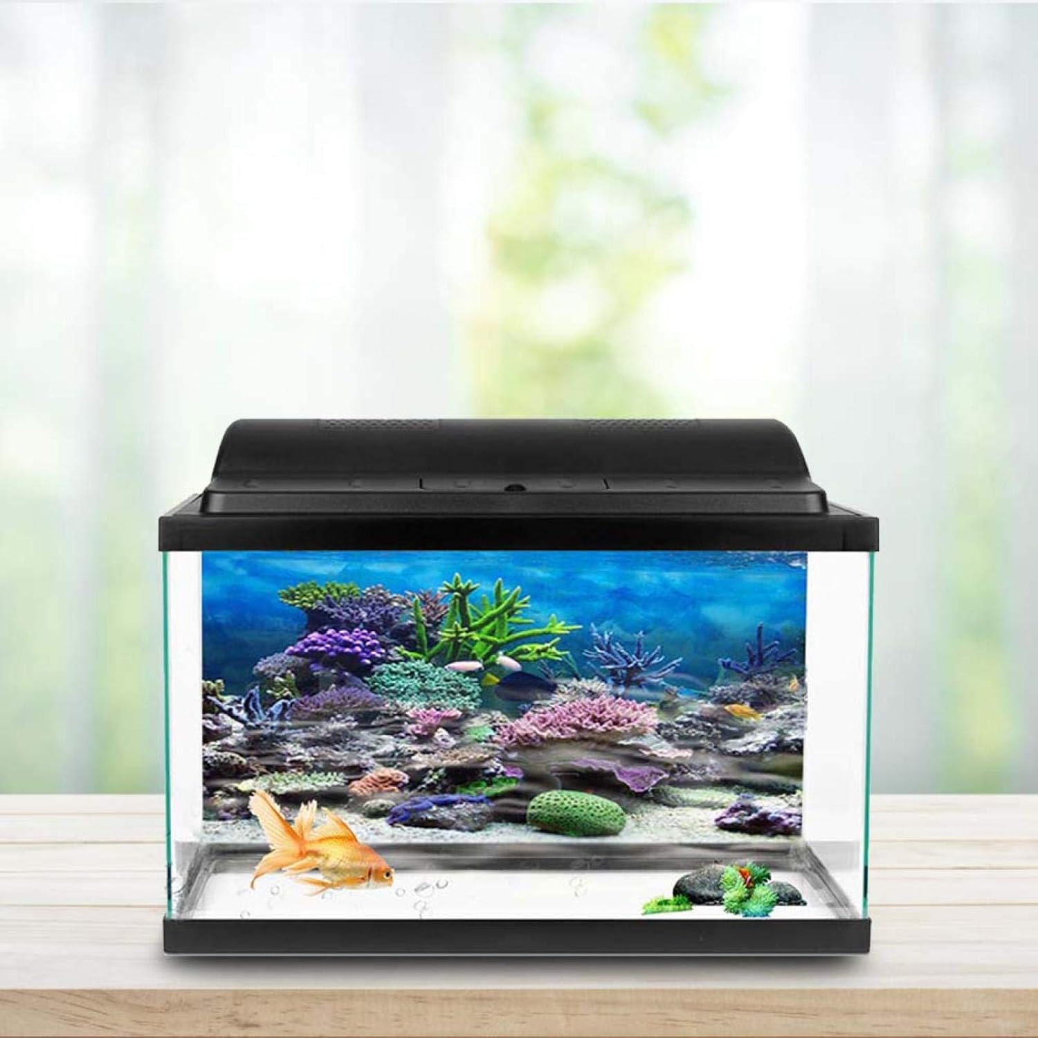 Keenso PVC Adhesive Aquarium Fish Background Poster,Landscape Wallpaper Painting Sticker Decor, PVC Adhesive 3D Underwater Backdrop Poster Aquarium Wallpaper (91 * 50cm)