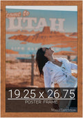 wallsthatspeak 19.25x26.75 Light Walnut Rustic Pine Picture Frame for Puzzles Posters Photos or Artwork