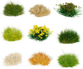 Warmtree 126 Pcs Static Grass Bushy Tufts Lowland Shrubs Tuft Terrain Model Kit for Train Landscape Railroad Scenery Sand Military Layout Model Miniature Bases and Dioramas