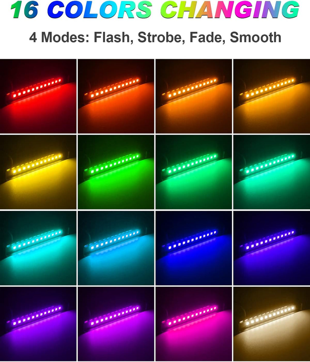 5W RGB Retaining Wall Lights 7 inch LED Hardscape Lighting Color Changing Low Voltage Landscape Paver Lights 12V Step Lights Outdoor Waterproof Stair Deck Lighting (6 Pack+Connectors)