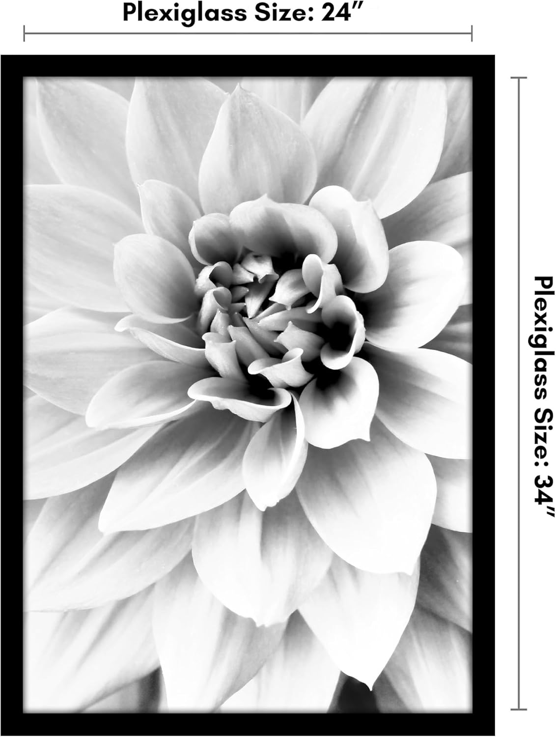 Americanflat 24x34 Poster Frame with Polished Plexiglass - Black Picture Frame - Wide Photo Frames Made of Engineered Wood for Vertical or Horizontal Wall Display - Epic Collection - Black