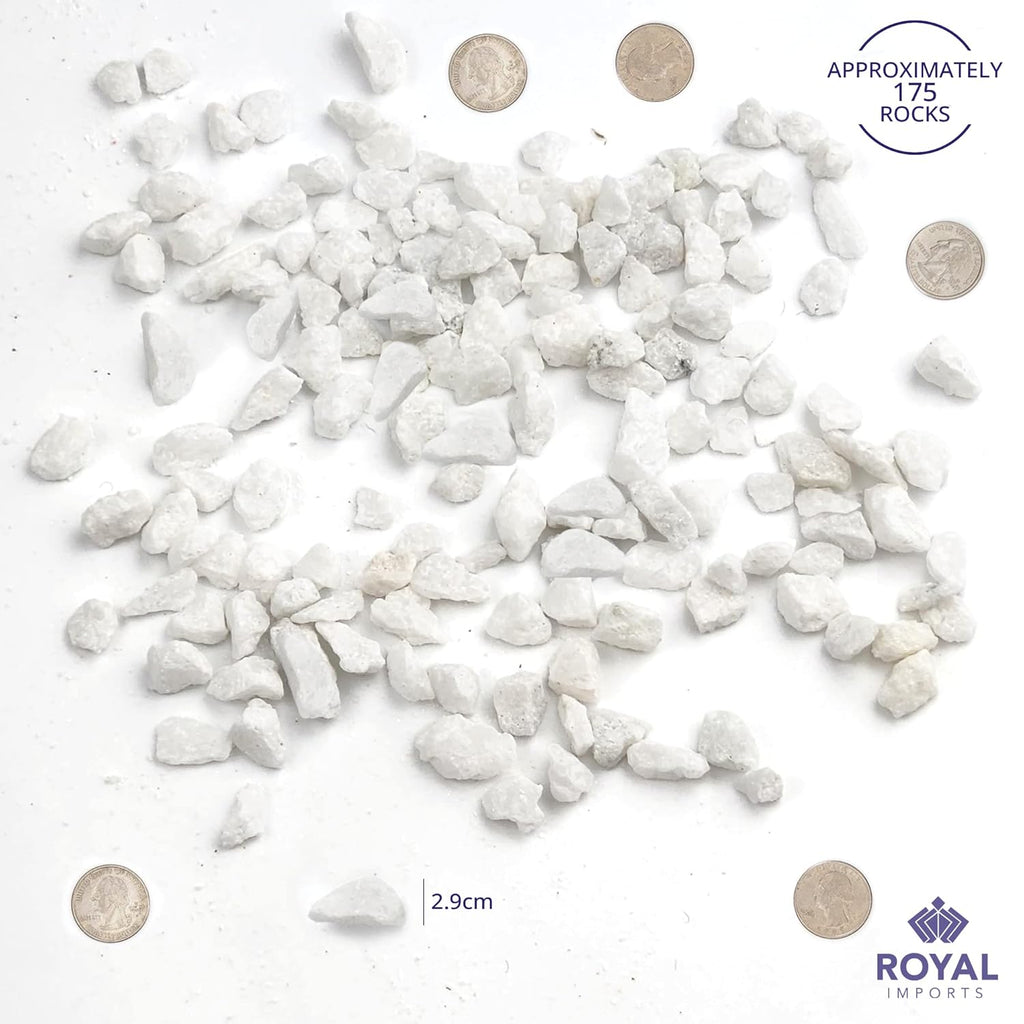 Royal Imports 5LBS River Pebbles Decorative Ornamental Rocks, Garden Landscaping Stones, Gravel Filler for Plants, Vases, Succulents, Home Decor, Aquariums, Crafting, Animal Habitat - Mini White