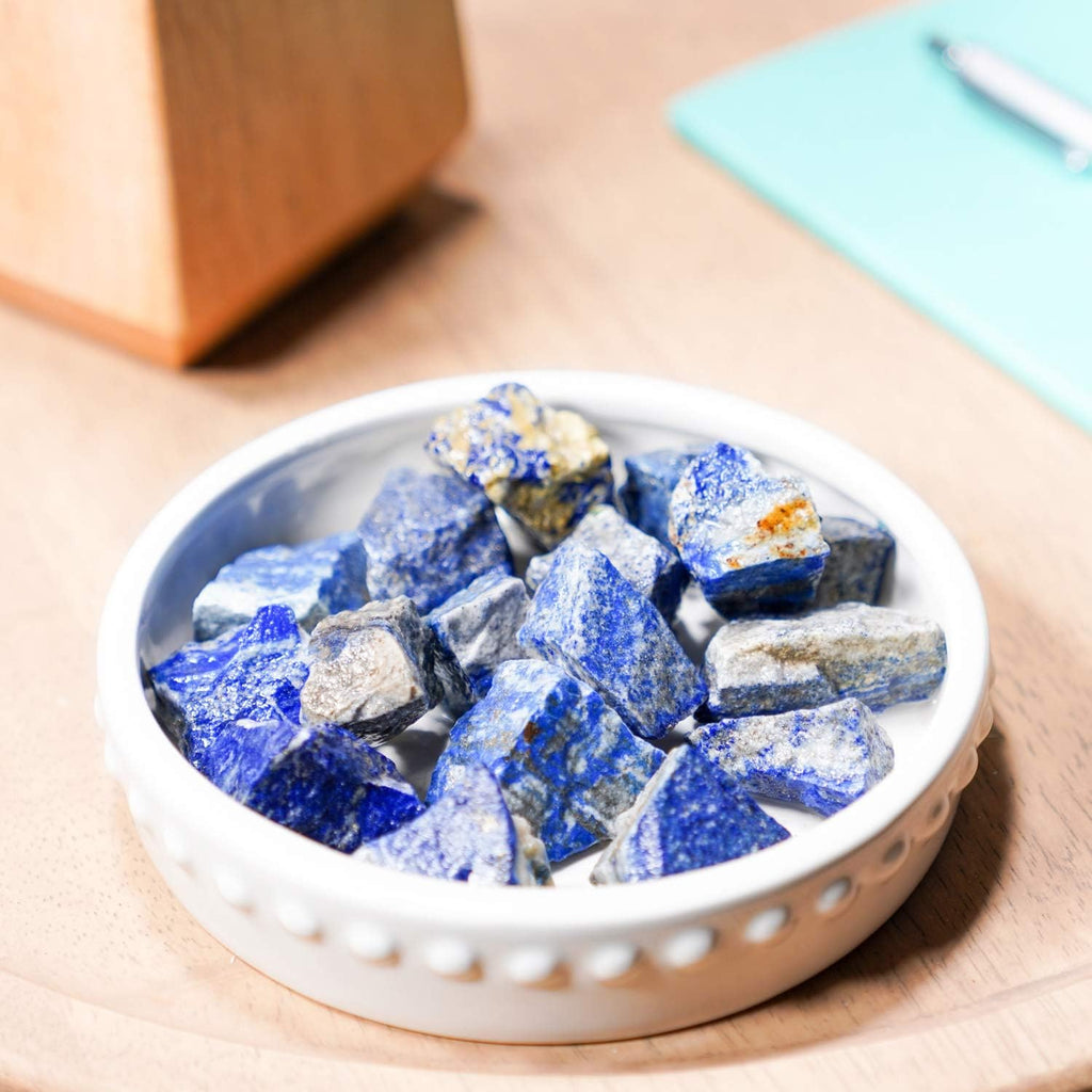 Crystal Allies 1 Pound Bulk Rough Lapis Lazuli Reiki Crystal Healing Stones Large 1"