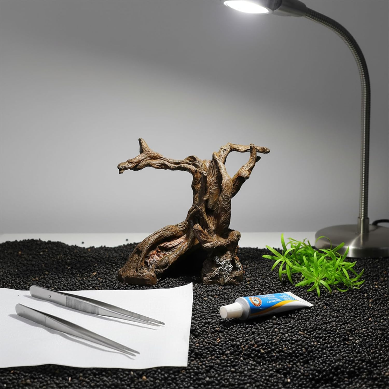 LUOZZY Aquarium Natural Trunk Aquarium Tree Root Model Resin Wood Branches for Underwater Fish Tank Decorations (Brown)