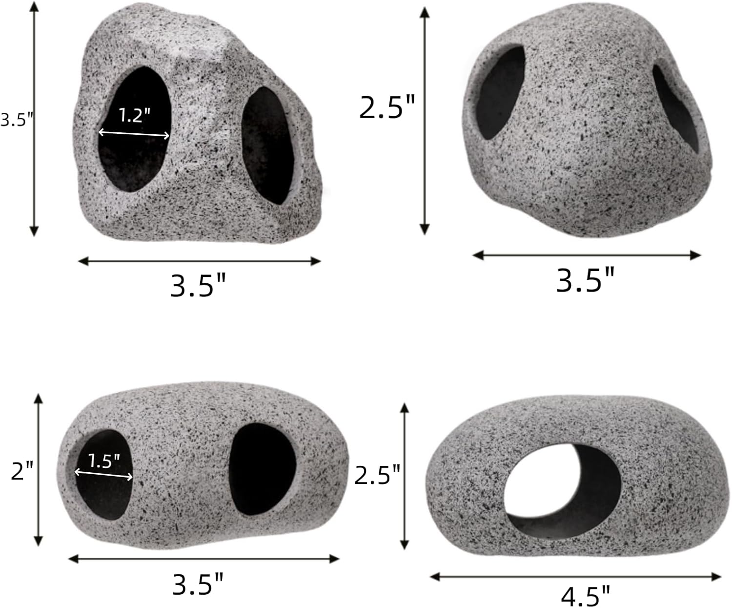 6 Pack Aquarium Decoration Rock Caves, Betta Fish Tank Hideaway, Hideout Stones House Decor for Cichlid Shrimp Territorial Fish Hiding Breeding Spawning, Fish Tank Ornaments