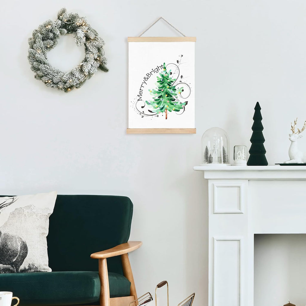 FDHSPAAM Christmas Tree Wall Art Decor, Cute Christmas Decor, Winter Holiday Flourish Xmas Tree Wall Art Posters for Home Bedroom Living Room, 12x16 Inch