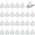 Funtery 24 Pcs Christmas Iridescent Clear Ornaments Balls Iridescent Christmas Balls for Tree Crafts Fillable Transparent DIY Hanging 2.5 Inch Rainbow Ball for Holiday Decor (Iridescence Style)