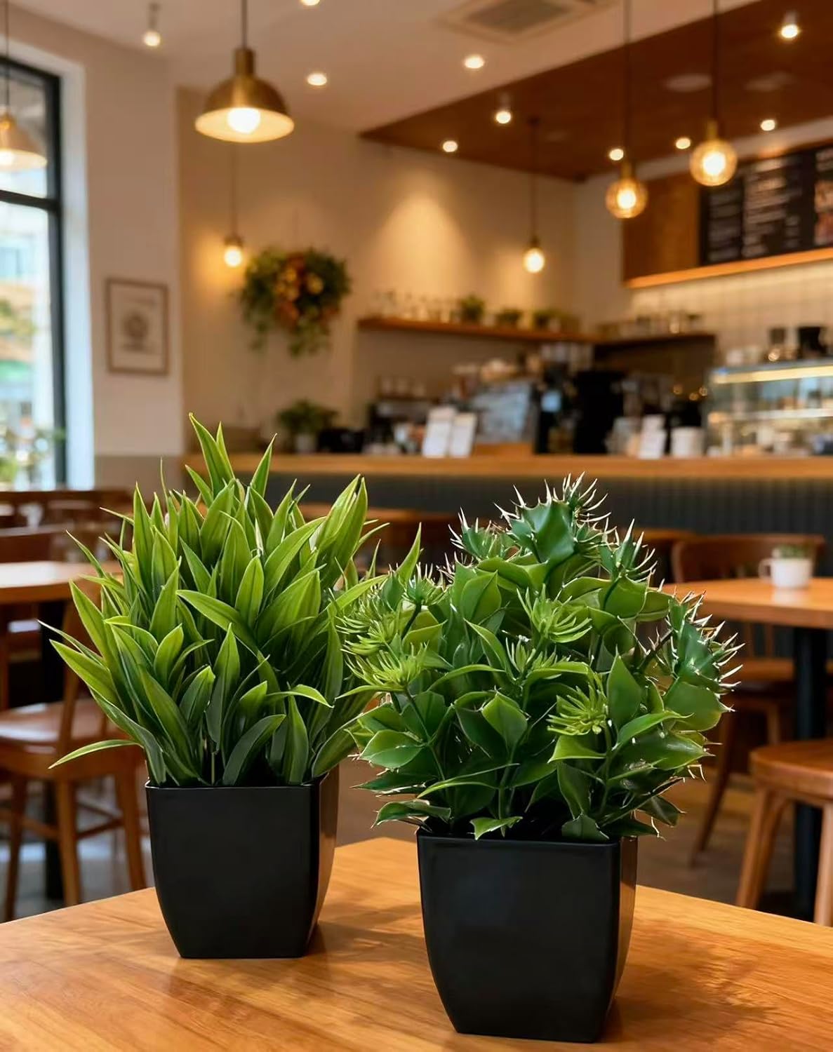 4 Pack Small Artificial Plants in Pots, Faux Mini Potted Fake Greenery Assortment for Home Office Desk Decor, Realistic Lifelike Plastic Foliage Indoor Outdoor Decoration