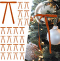 SIMISI RIBBON 24Pcs Orange Christmas Velvet Ribbon Bows Decorations Xmas Ornaments Vintage Decor for Tree, Wreath, Garland (3/8'' Width, 5 * 7 inch)