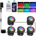 T-SUN Colored Pond Lights with APP and Remote Control – Bright LED Underwater Light Submersible Fountain Lights, IP68 Waterproof Landscape Lighting for Garden Koi Ponds Aquarium (Set of 5)