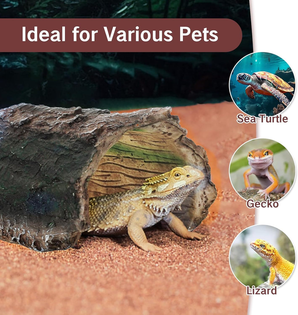 Betta Log Floating Aquarium Hideout Small Cave Decor for Fish Snail Reptile Hiding Spots Terrarium Logs, Beta Fish Hides Hollow Tree Trunk Decoration for Tanks Hide Spaces