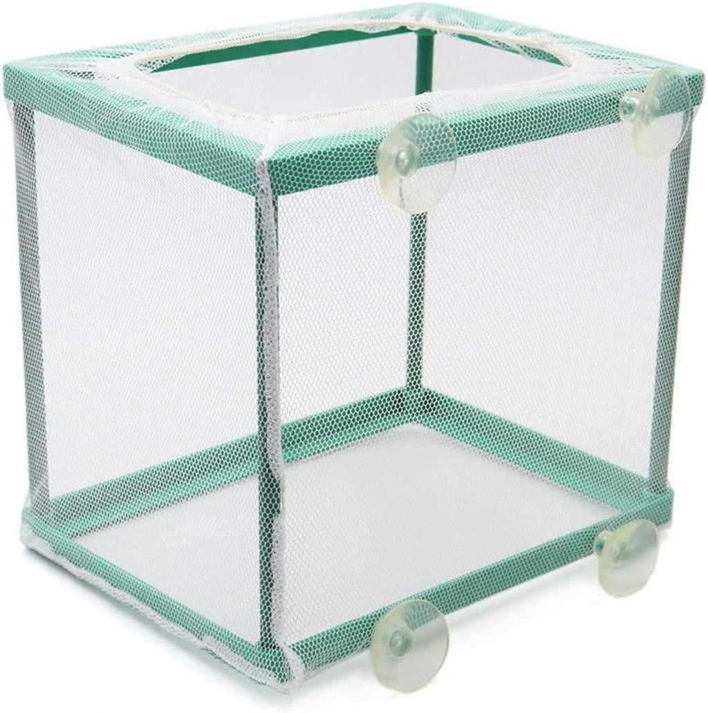 COMOK Fish Hatchery Breeder Box Aquarium Separation Net Nylon Incubator Mesh Fish Breeding Tanks Isolation Box Green Square