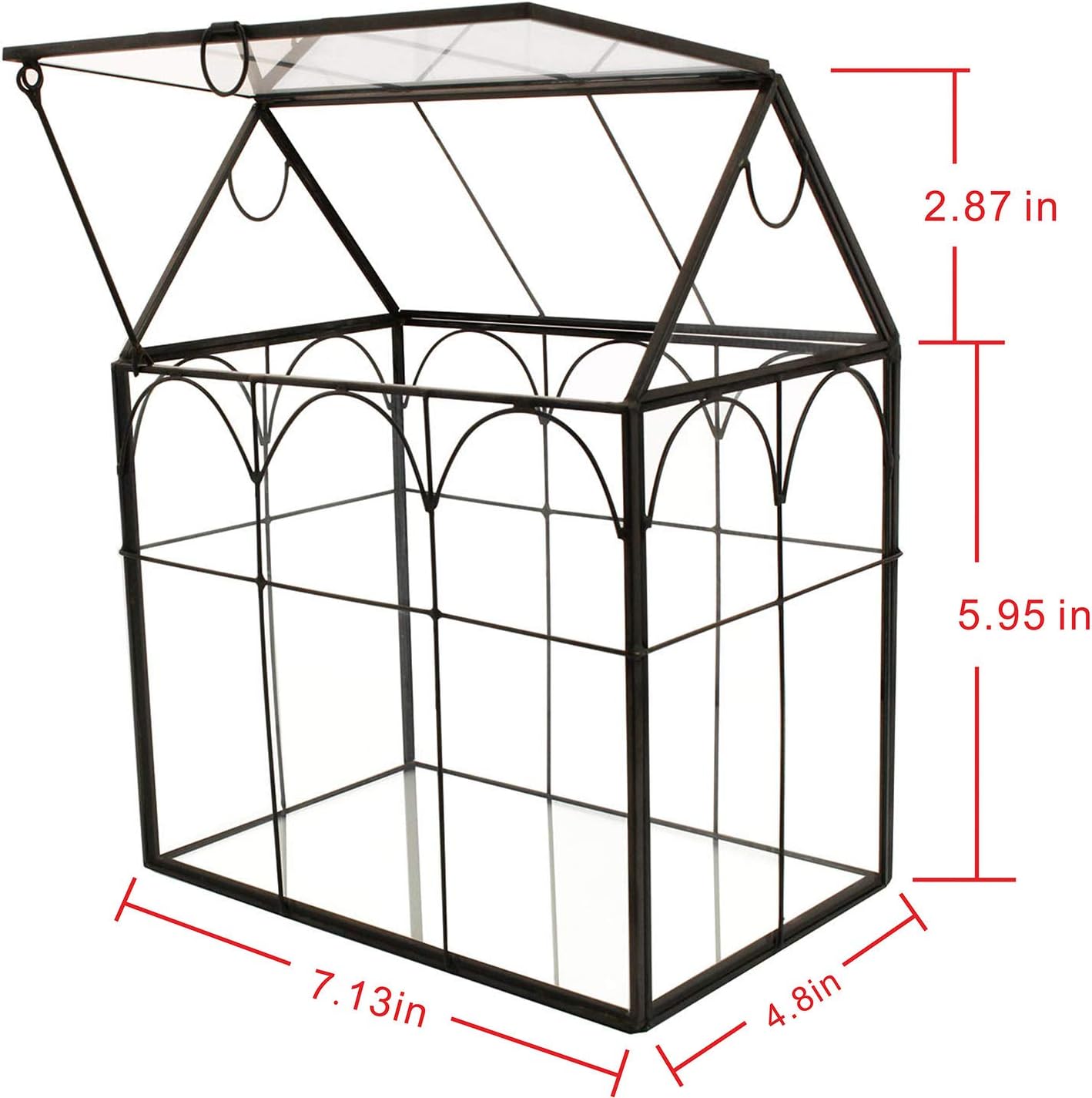 ELEGANTLIFE Glass Geometric Plant Terrarium,Succulent & Air Planter for Home Garden Office Decoration (Black House)