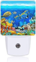 Colorful Seabed Coral Reef Night Light for Kids, LED Night Light Plug into Wall with Dusk to Dawn Sensor for Girls Boys Women Men Room Decor, Hallway, Kitchen, Bathroom, Nursery, Stairs