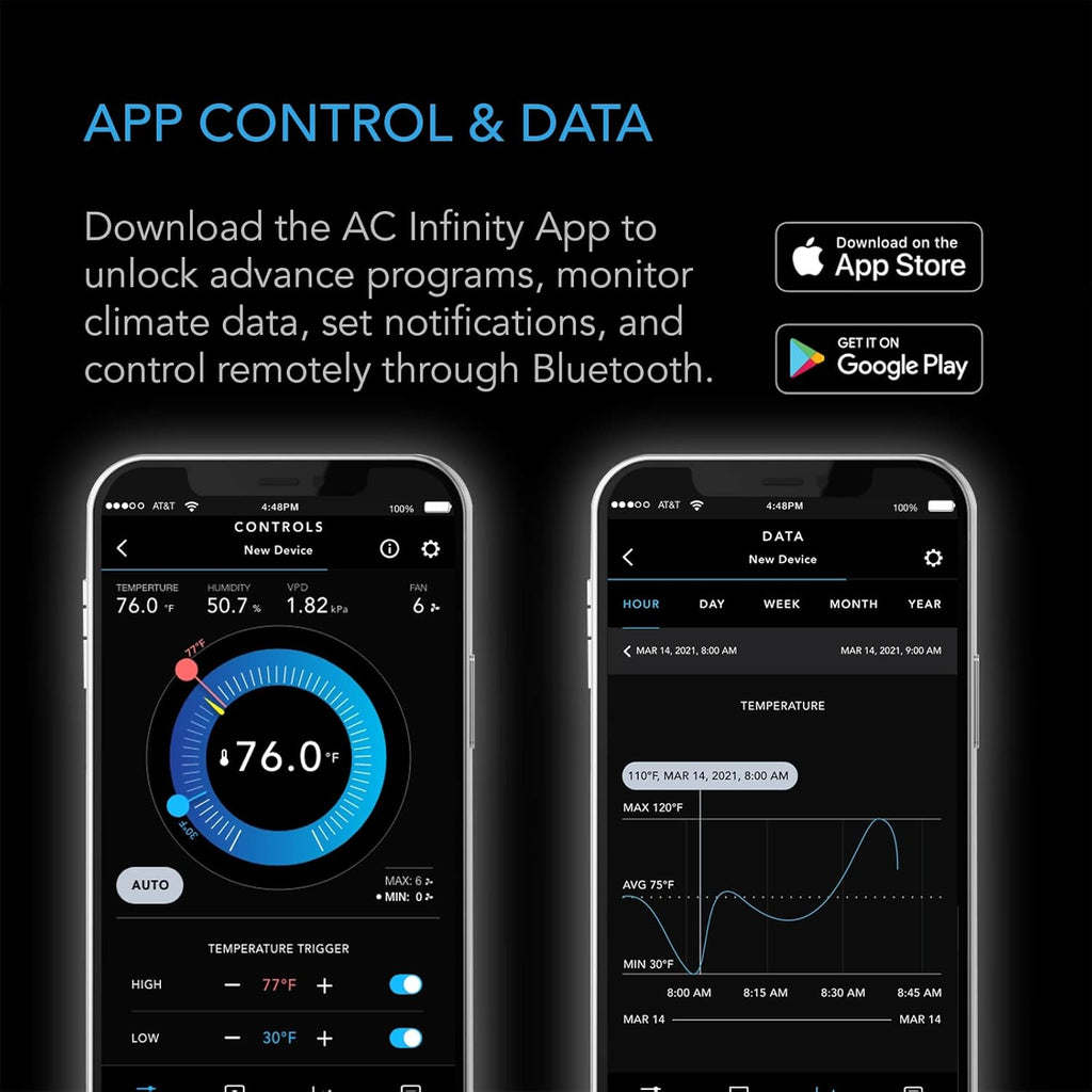 AC Infinity Controller 67, Smart Bluetooth Fan Controller with Temperature, Humidity, Schedules, Grow Cycles, Dynamic Speed Programming for CLOUDLINE Airlift Fans Cooling and Ventilation