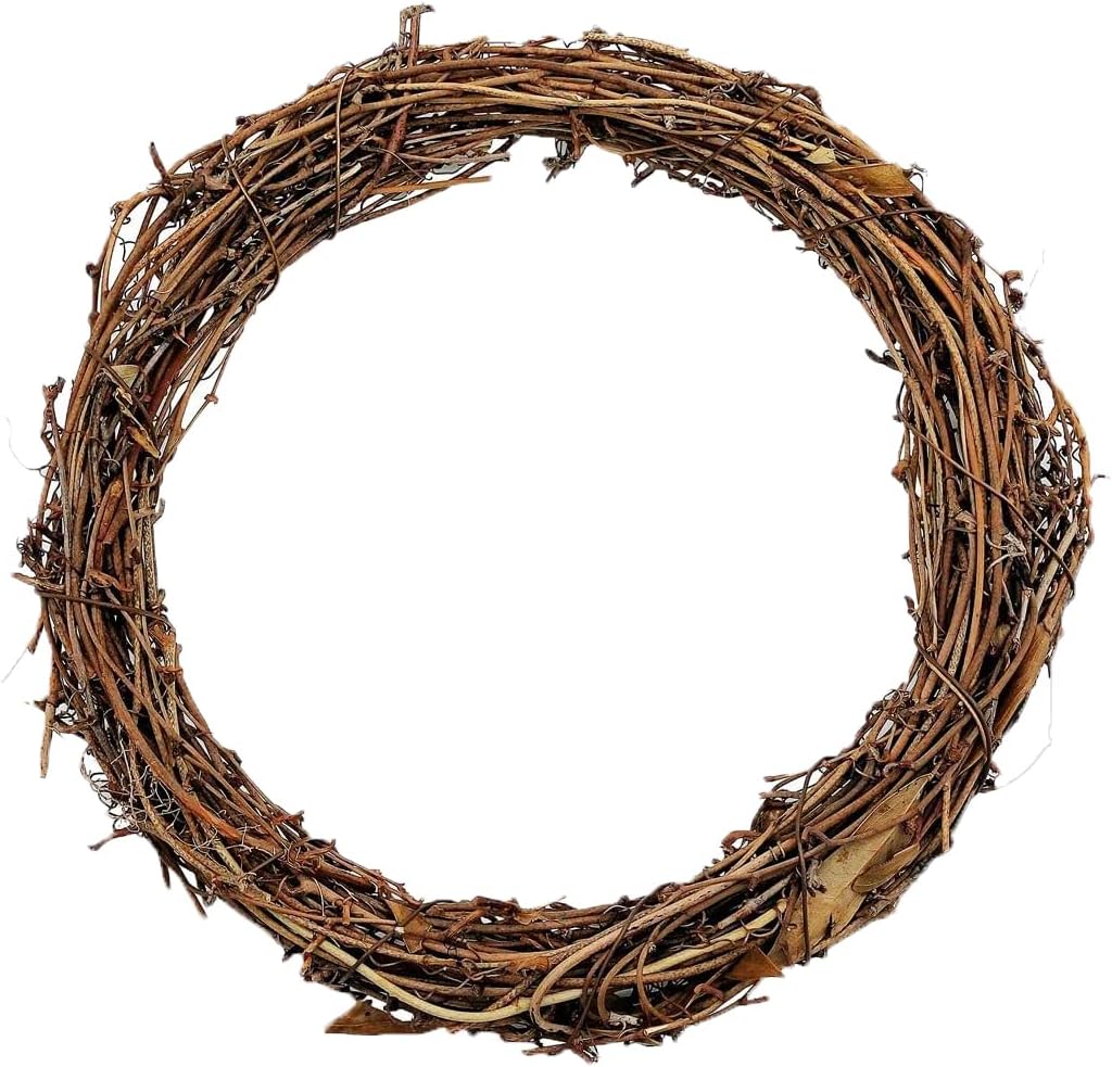 16inch Large Natural Grapevine Wreath Rings Rattan Vine Branch Wreath Hoop for DIY Craft Christmas Easter Holiday Decoration Seasonal Decors (1pcs 40cm/16inch)