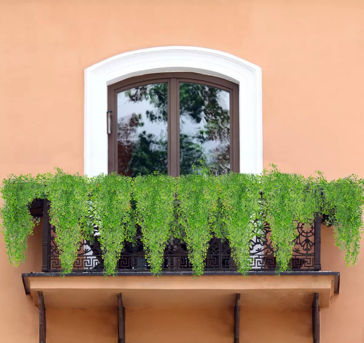 RECUTMS 4 Pcs Fake Hanging Plants Artificial Plants & Flowers Plants for Bedroom Decor Hanging Plants Artificial Decor Fake Vines Outdoor Decor （Green）