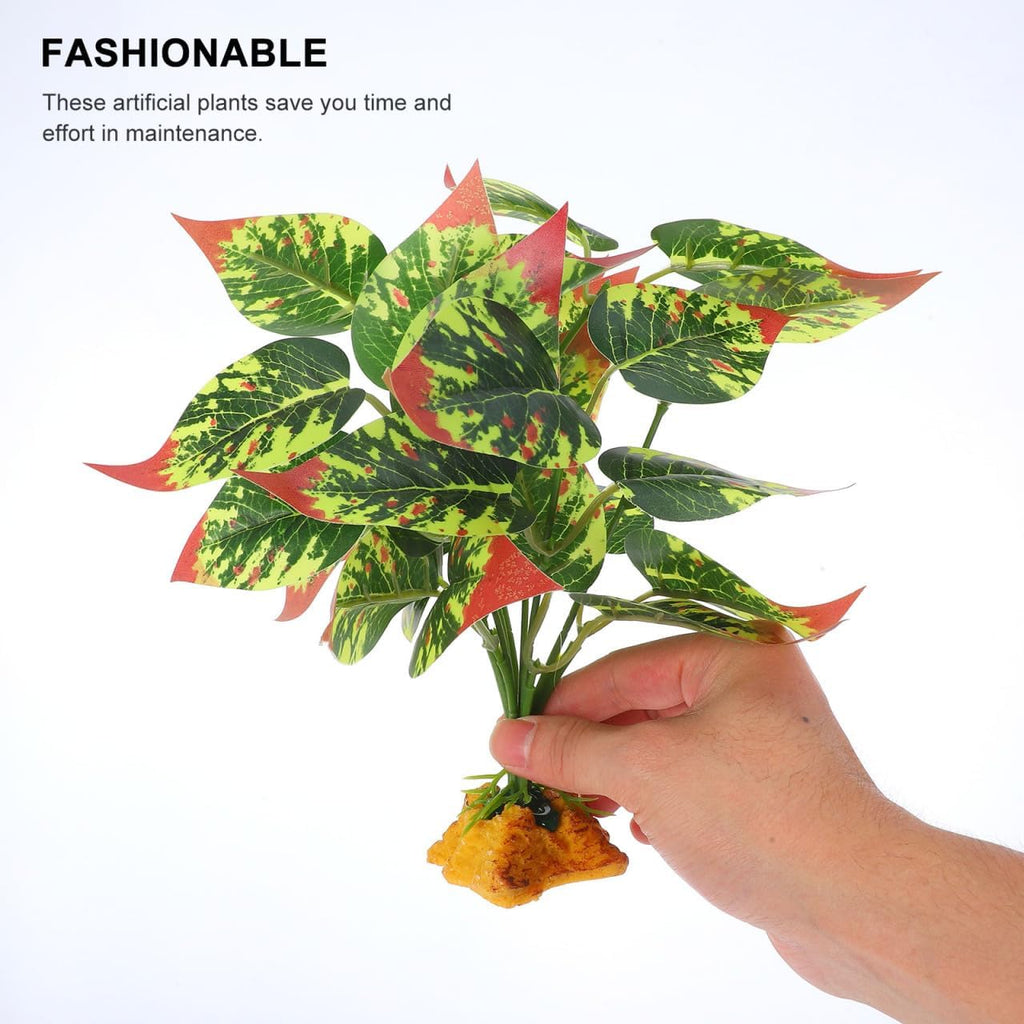 Totority Artificial Aquarium Plants for Fish Tank and Reptile Terrarium Decor Lifelike Abs Water Grass Cluster Low Maintenance Faux Seaweed Hideout for Amphibians and Reptiles