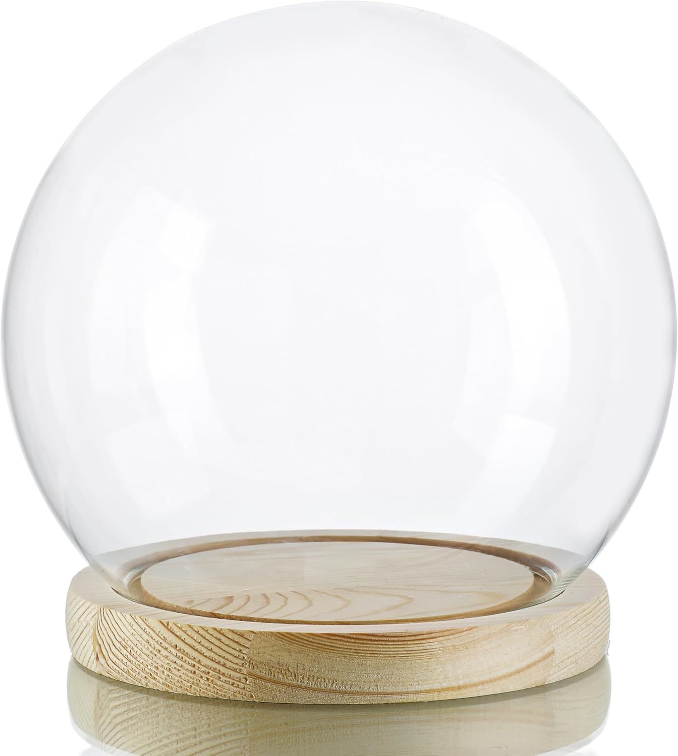 ZEERSHEE Round Glass Cloche Display Dome 6inch Decorative Glass Display Bell Jar for Plants Keepsakes Collectibles