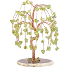 mookaitedecor Peridot Crystal Tree Tumbled Stones, Geode Agate Slices Base Money Tree Decoration for Wealth and Luck 5.7"-6.7"