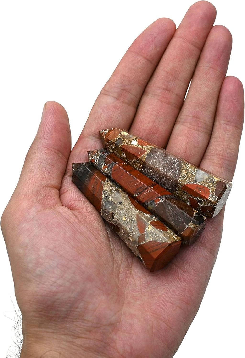 Amazing Gemstone Spotted Jasper Crystal Towers - Natural Healing Crystal Point Obelisk for Reiki Healing and Crystal Grid (3 Inch)