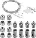PATIKIL Ceiling Hanging Wire Cable Kit, 4 Set Lights Panel Steel Hanging Chains Adjustable Rope Clamp for Ceiling LED Pendant Light Aquarium Lights