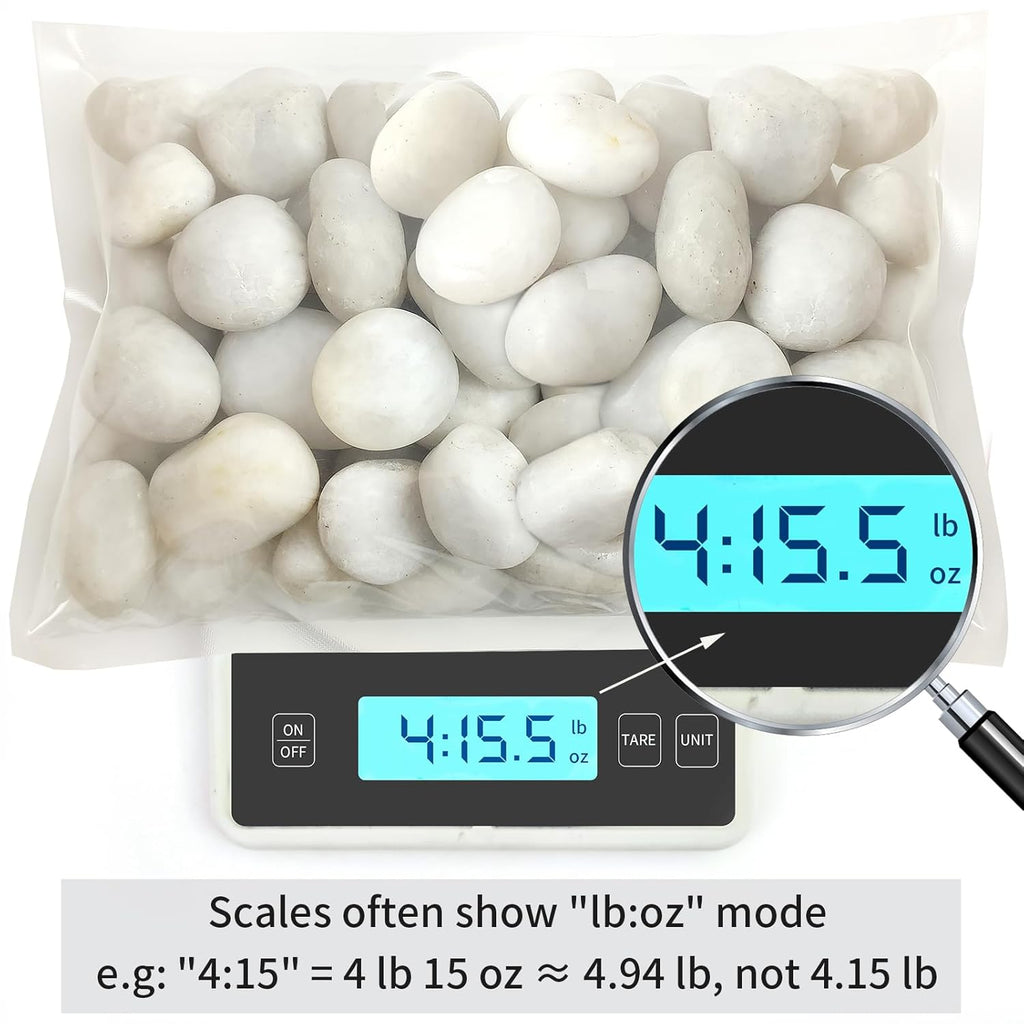 5 lbs White River Rocks, Polished Pebbles for Indoor Plants, 1-2 inch Decorative White Stones for Plants Vase Aquarium Fish Tank and Outdoor Garden Landscaping Rocks