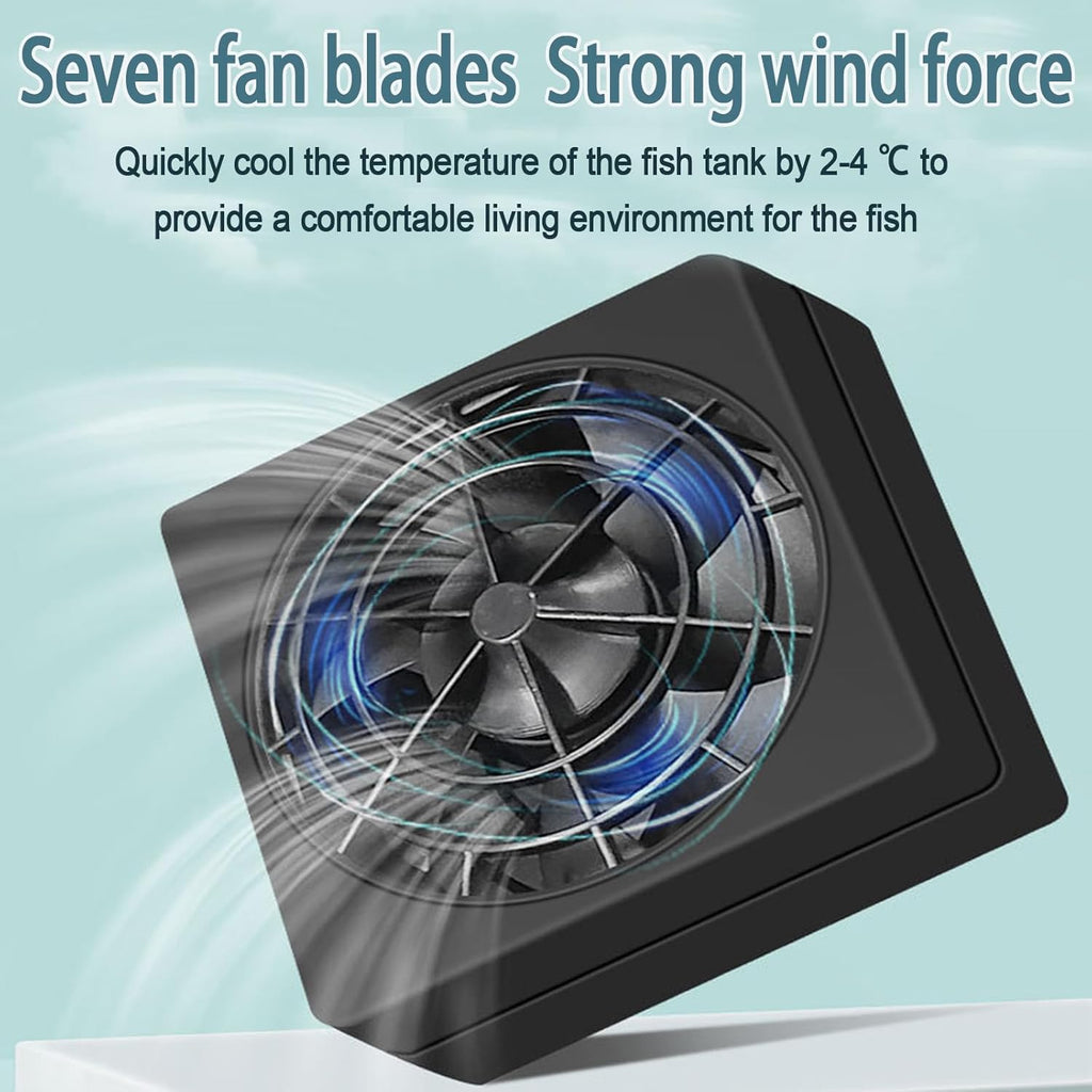 Aquarium Cooling Fan for Cool Fish Tank, Aquarium Water Chillers Heat Dissipation Fan with 2 Wind Speed, Wide Angle Adjustable, Axolotl Tank Aquarium Accessories for Freshwater Saltwater