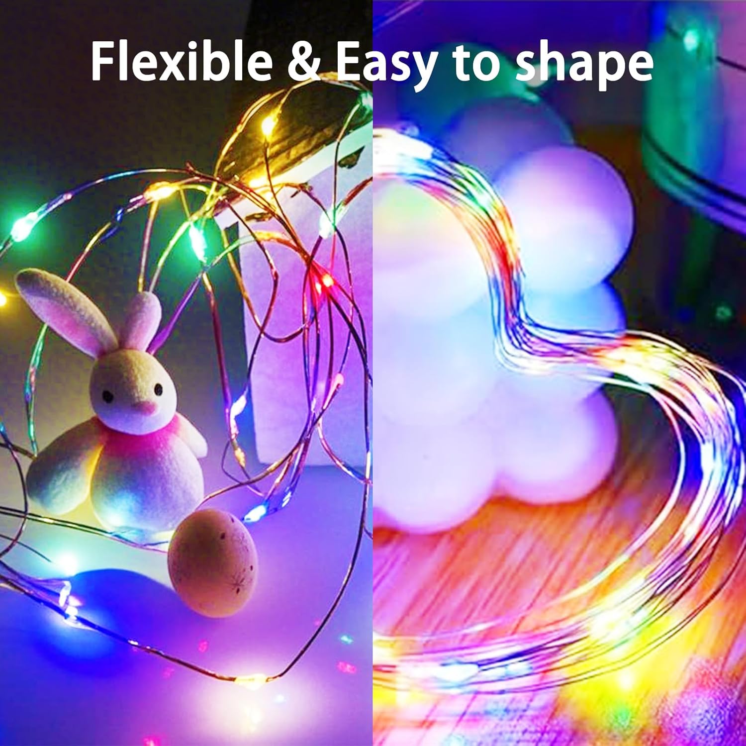 4 Pack Multicolor Fairy Lights Battery Operated with Remote, Waterproof 20FT 60LED Cuttable Twinkle Lights with Timer Indoor Outdoor, String Light for Bedroom, Classroom, Wedding, DIY, Christmas Décor