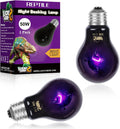 LUCKY HERP Reptile Heat Lamp 50W 2 Pack, Reptile Night Heat Bulb, Reptiles & Amphibians Basking Spot Light Bulb for Bearded Dragon, Lizard, Snake, Turtle, Chameleon