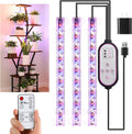 7.8'' LED Grow Light Strips, Grow Lamps for Indoor Plants Full Spectrum, Plant Light with 4/8/12H Timer, 10 Dimmable Levels for Seedling Succulent,Best Match for Plant Shelf, 3 Head