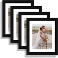 9x11 Picture Frame Set of 4, Made of Real Glass and Black Frame - Display Picture 7x9 with Mat or 9x11 Without Mat, 9 by 11 Photo for Wall or Tabletop