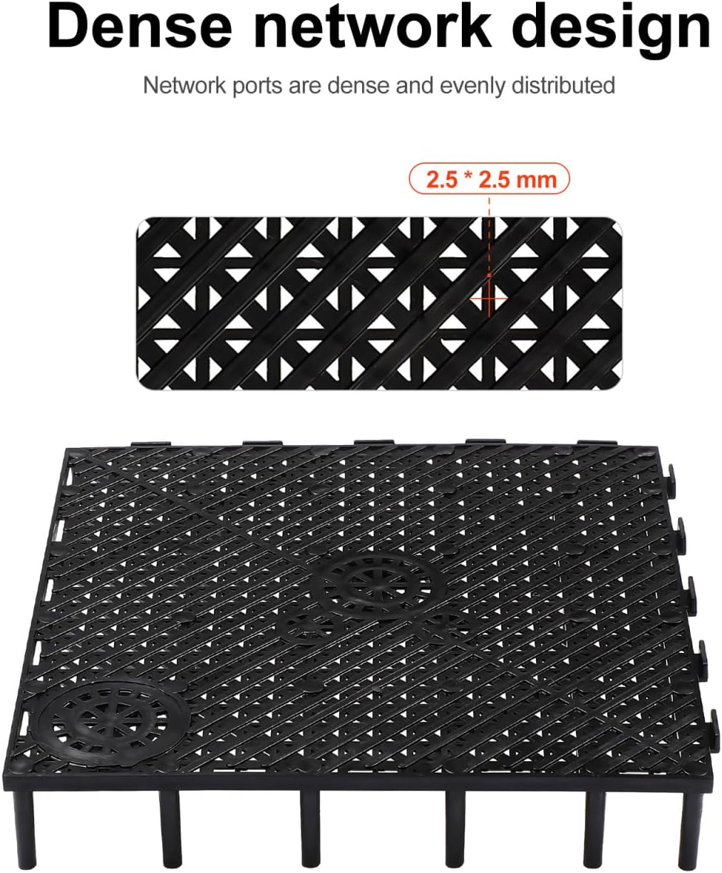 POPETPOP 20 Pcs Aquarium Undergravel : Fish-Tank Divider, Aquarium Bottom Plate - PVC Splicing Clapboard (Black)