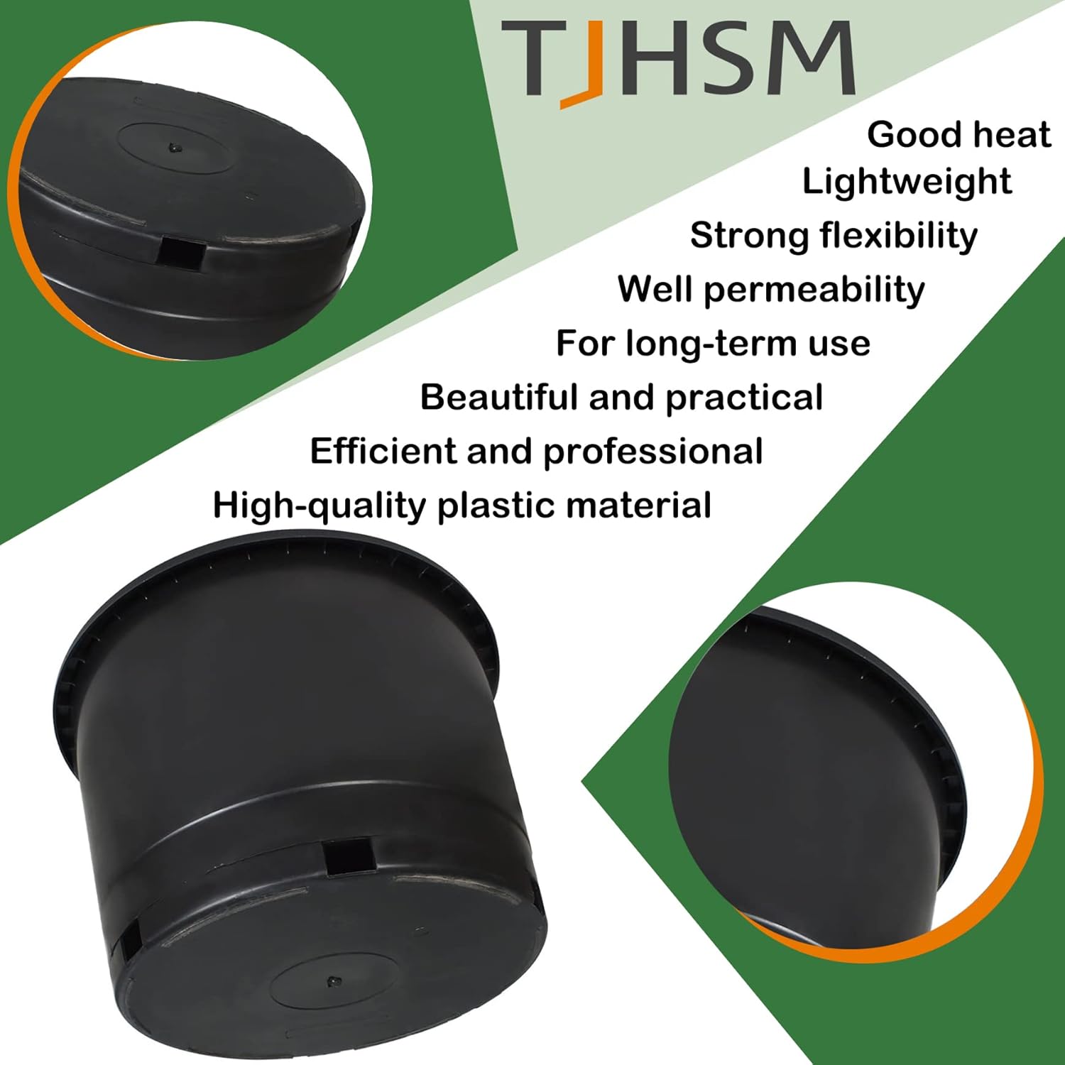 10 Pcs 15 Gallon Round Black Nursery Pots Garden Plastic Planter Nursery Pots for Indoor and Outdoor Plants with Drainage Hole