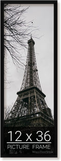 wallsthatspeak 12x36 Picture Frame for Posters Photos or Artwork, Black Panoramic Poster Frame