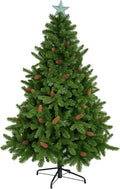 Christmas Tree with Topper – Artificial Pine Tree – Multiple Sizes & Colors (Pure Green, 8ft)