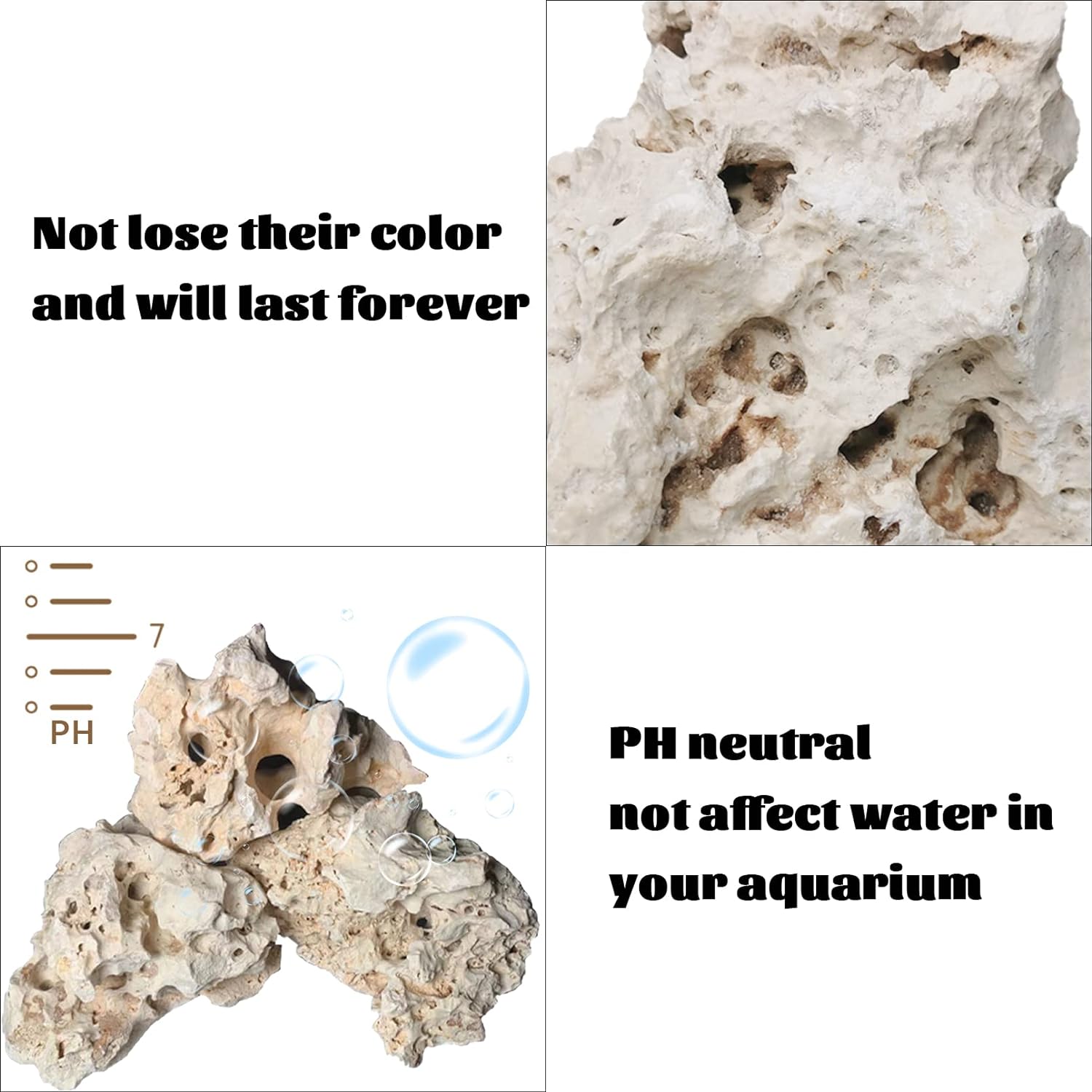 Hamiledyi Aquarium Holey Rock Stone White Coral Ornament Sea Base Rocks for Aquarium Aquascaping Natural Limestone Decor for Fish Tank Aquatic Shrimp Pet Reptile Habitat (Random Size and Quantity)