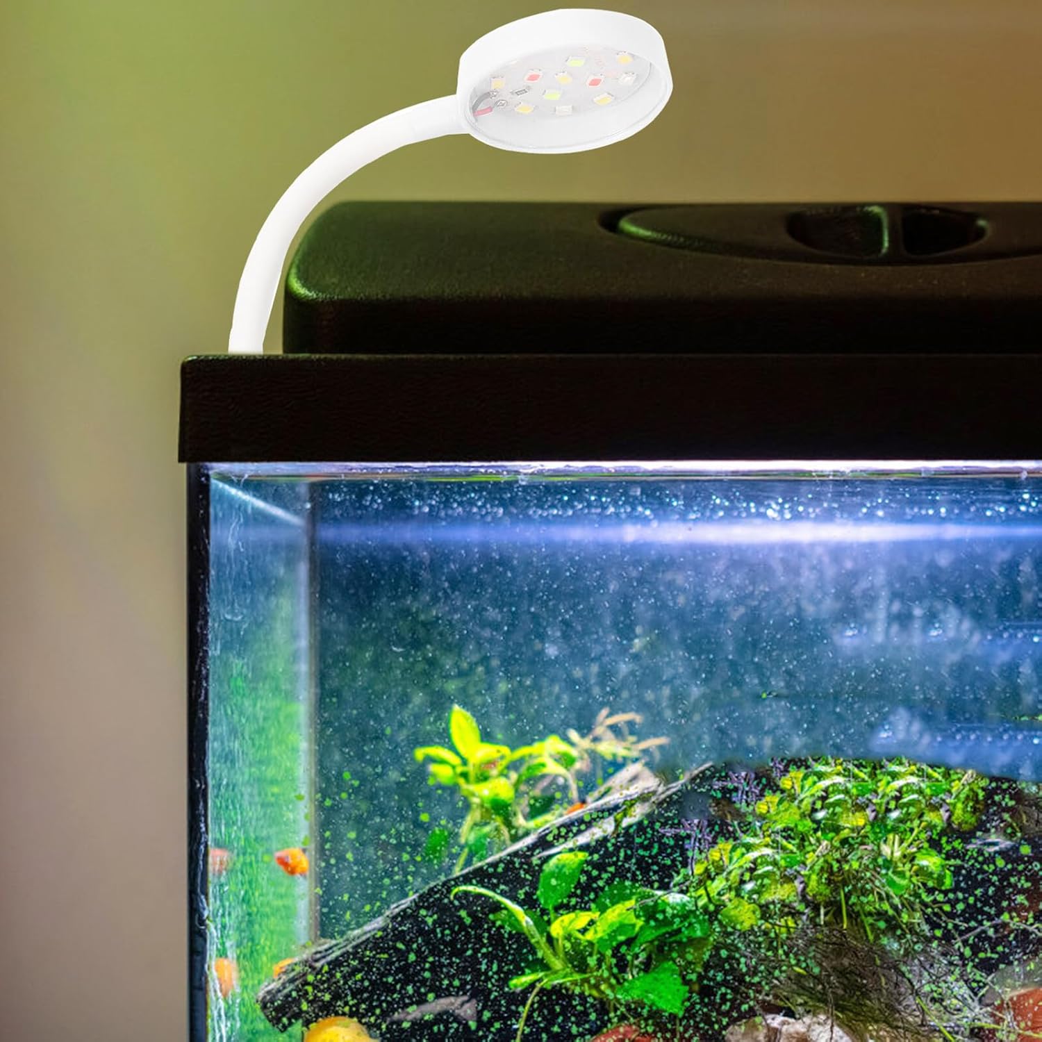 VICASKY 2PCS USB Aquarium Light Mini Fish Tank Lamp for Small Aquariums Rotatable LED with Supplemental Plant Growth Lighting Compact Household Fish Tank Illumination
