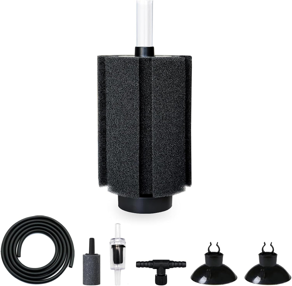 Aquarium Large Sponge Filter 80-90 Gal with Air Stone and Bio Ceramic Media, Quiet Sponge Filter for Fry, Betta, Shrimp Aquarium Fish Tank
