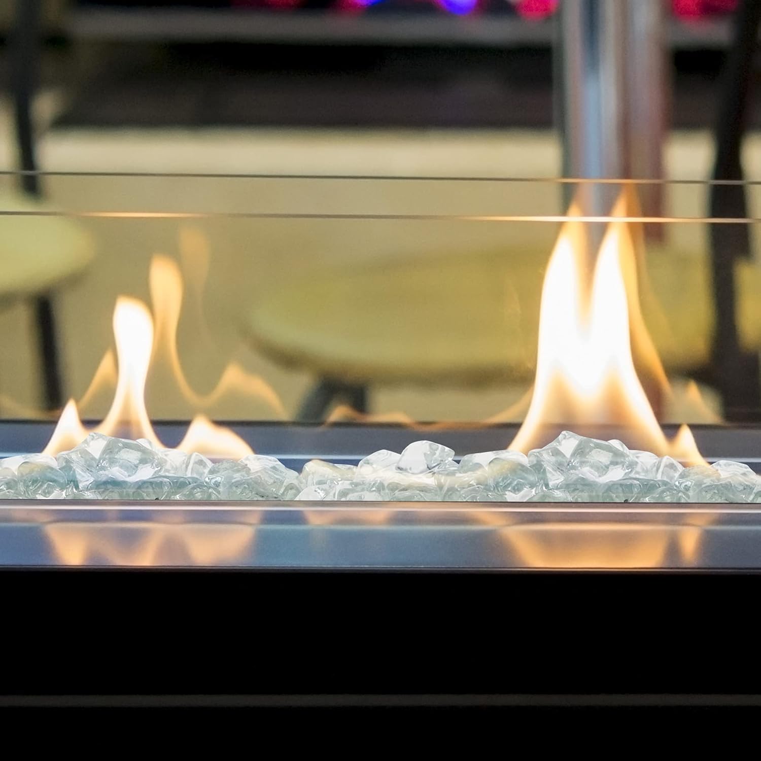 Onlyfire 1/2-Inch Polygon Fire Glass, 10 Pound Pack Glass Rock for Fireplace Fire Pit & Lanscaping, High Luster Crystal