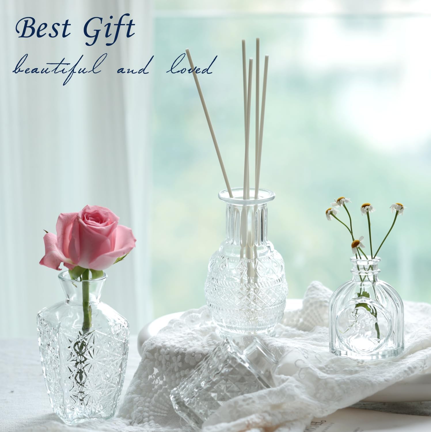 Bud Vases Set of 12,Glass Bud Vases in Bulk,Small Flower Vases for Centerpieces,Mini Vintage Vase for Wedding, Home Table Decor,Christmas,Party Decoration,Clear