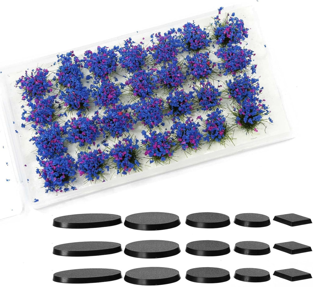 Miniature Vegetation Bushy Shrubs Tuft Flowers with Model Bases War Game DIY Railway Terrain Scenery (D)